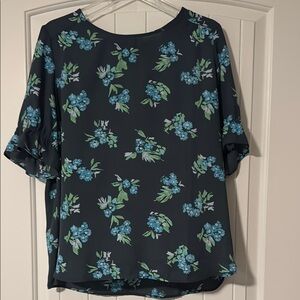 LOFT Blue Blouse with Sleeves